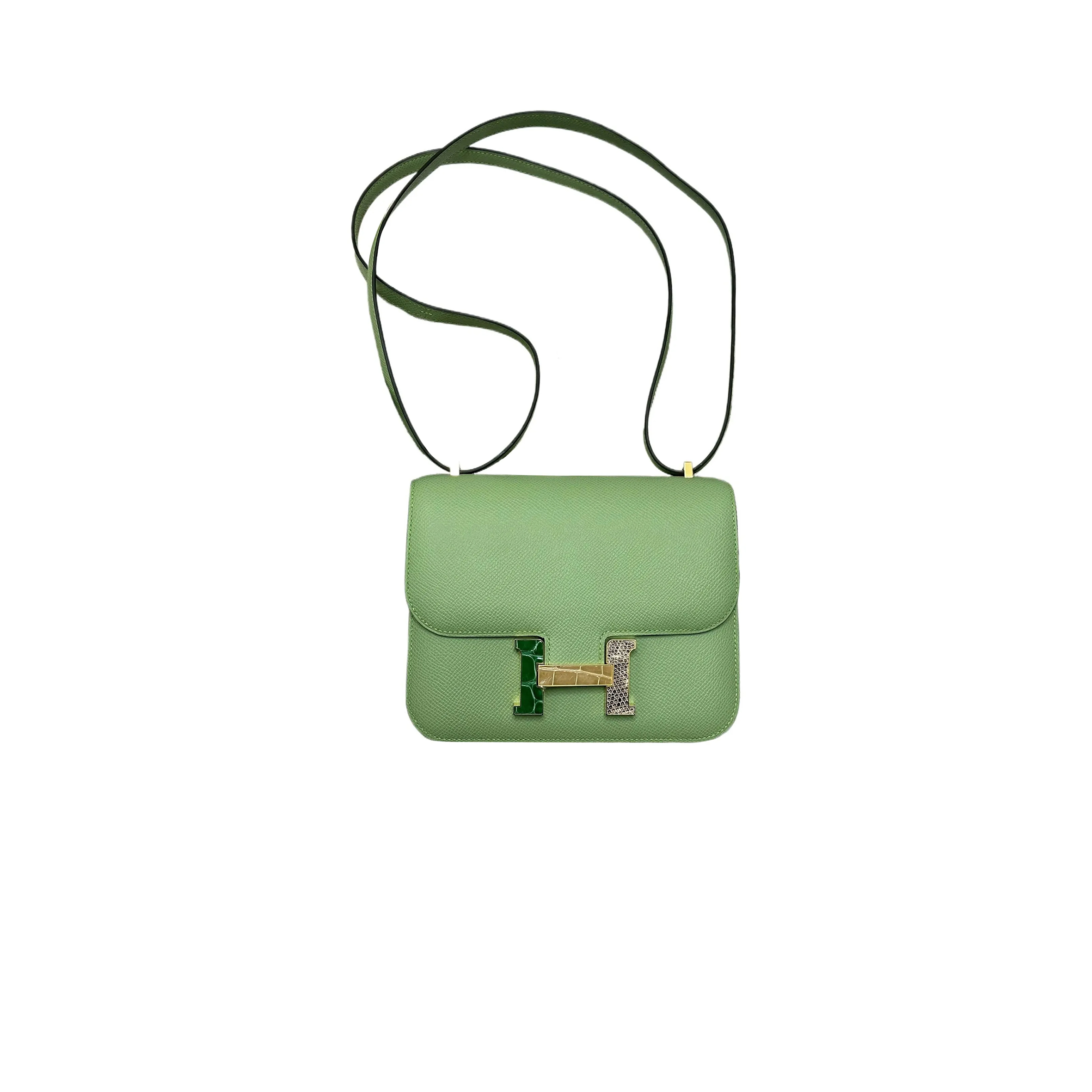 HERMES CONSTANCE 19 EPSOM 3I VERT CRIQUET H085976CCAA (19*15*4cm)